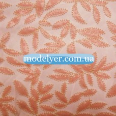 Ткань Пайеточная с бисером (персиковый)